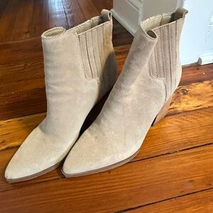 Marc Fisher - Beige Suede Ankle Booties - 9